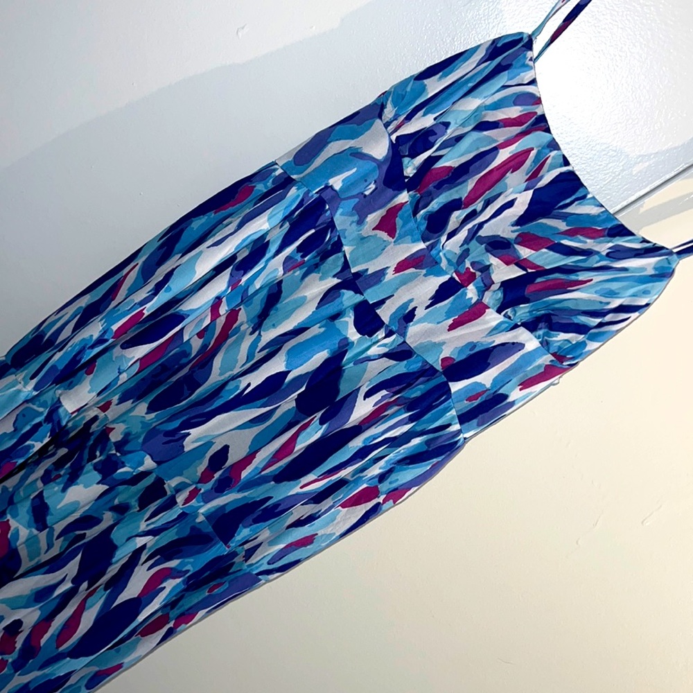 Spaghetti strap blue maxi dress